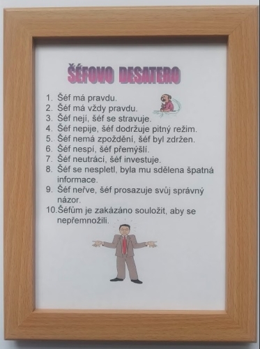 Rámeček - Šéfovo desatero